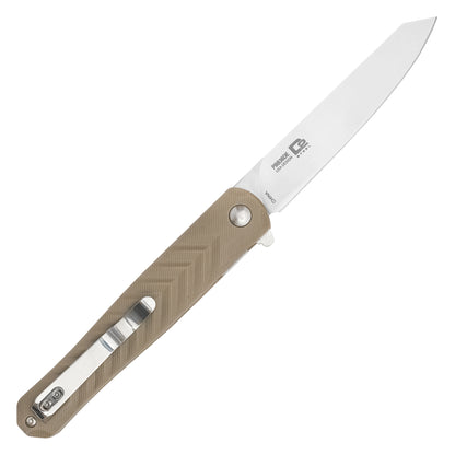 Buckshot Knives - 8.5" D2 Slim Desert Tan | Ball Bearing Pocket Knife