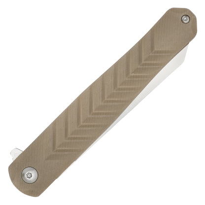 Buckshot Knives - 8.5" D2 Slim Desert Tan | Ball Bearing Pocket Knife