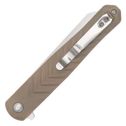 Buckshot Knives - 8.5" D2 Slim Desert Tan | Ball Bearing Pocket Knife