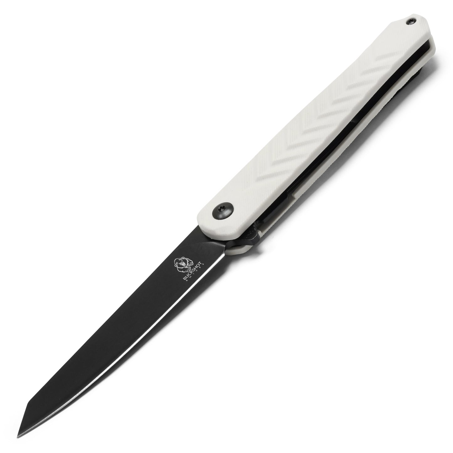 Buckshot Knives - 8.5" D2 Slim White | Ball Bearing Pocket Knife