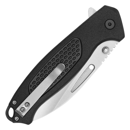 Buckshot Knives - 8.25" D2 Black Textured | Ball Bearing Pocket Knife