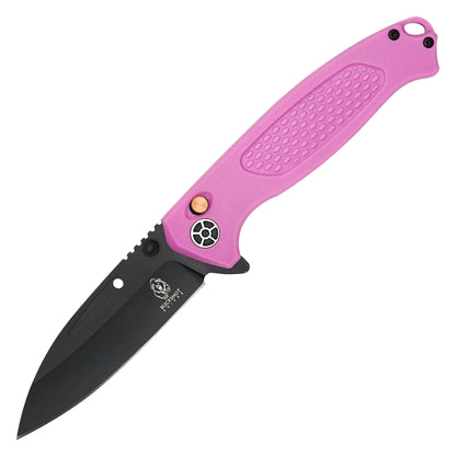 Buckshot Knives - 8.25" D2 Pink Textured | Ball Bearing Pocket Knife