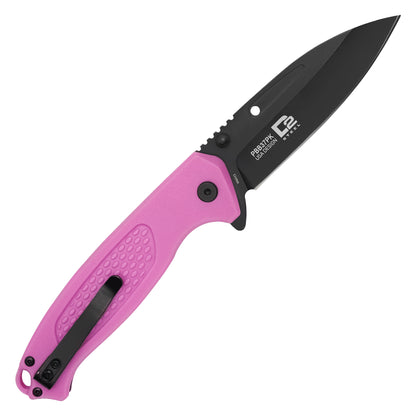 Buckshot Knives - 8.25" D2 Pink Textured | Ball Bearing Pocket Knife