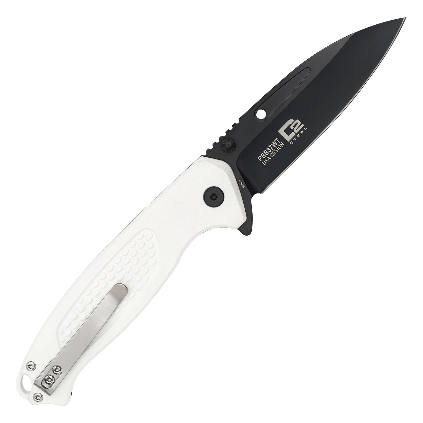 Buckshot Knives - 8.25" D2 White Textured | Ball Bearing Pocket Knife