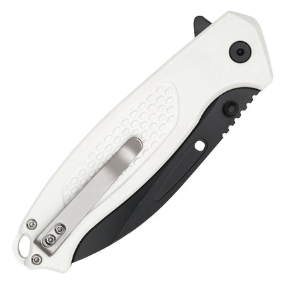 Buckshot Knives - 8.25" D2 White Textured | Ball Bearing Pocket Knife