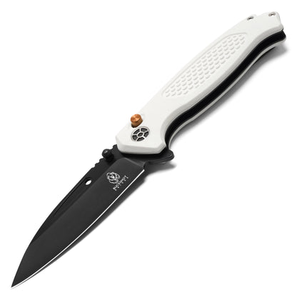 Buckshot Knives - 8.25" D2 White Textured | Ball Bearing Pocket Knife