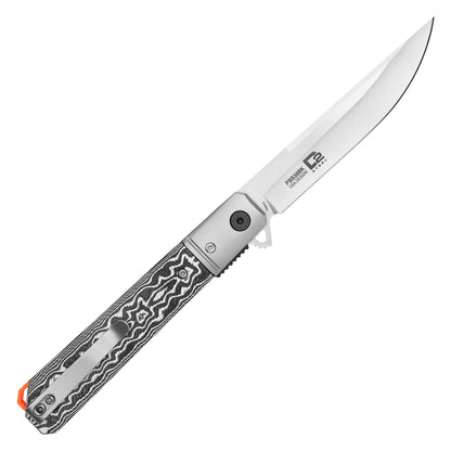 Buckshot Knives - 8.5" D2 White Ripple G10 | Ball Bearing Pocket Knife
