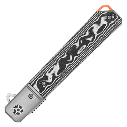 Buckshot Knives - 8.5" D2 White Ripple G10 | Ball Bearing Pocket Knife