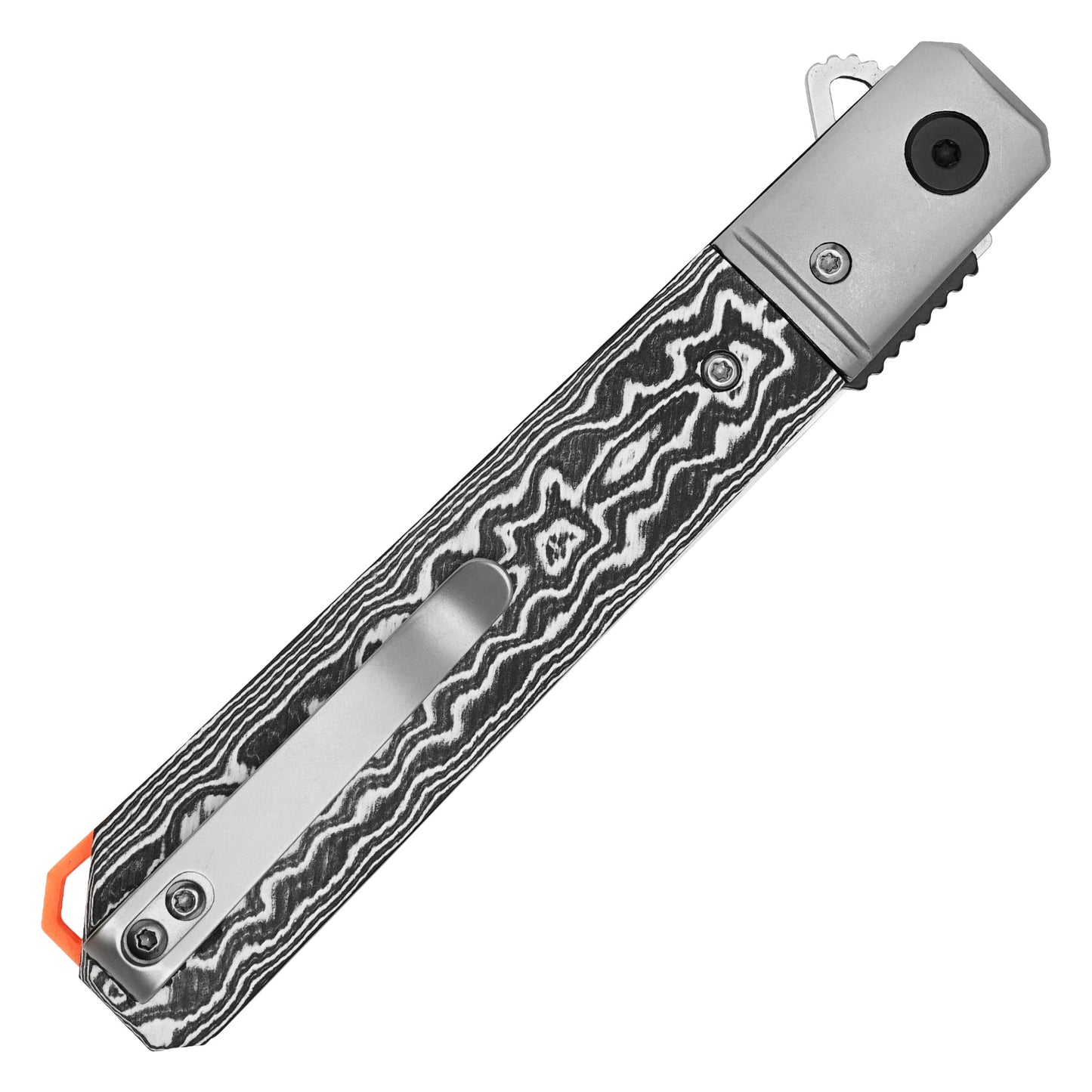 Buckshot Knives - 8.5" D2 White Ripple G10 | Ball Bearing Pocket Knife
