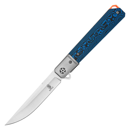 Buckshot Knives - 8.5" D2 Blue Ripple G10 | Ball Bearing Pocket Knife