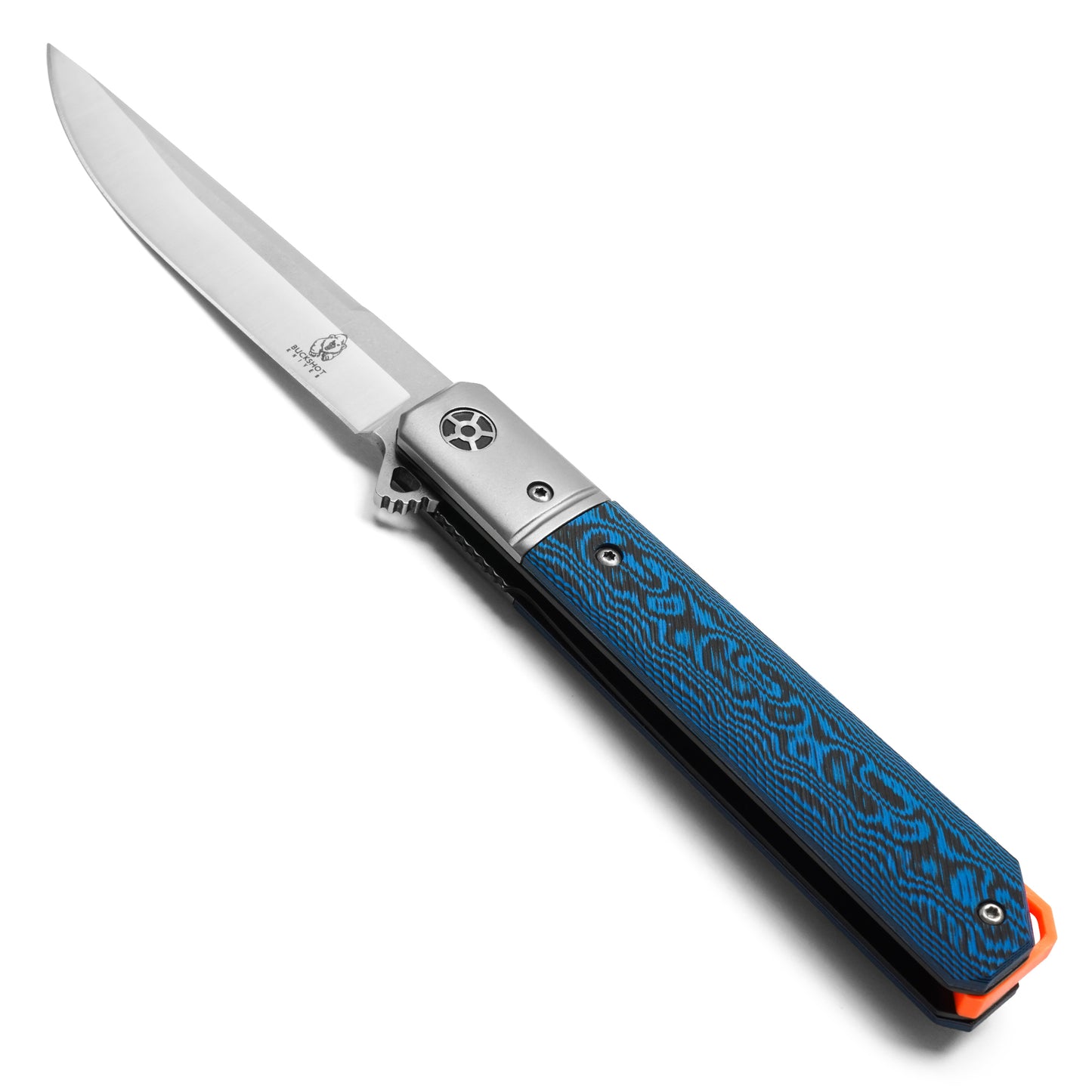 Buckshot Knives - 8.5" D2 Blue Ripple G10 | Ball Bearing Pocket Knife