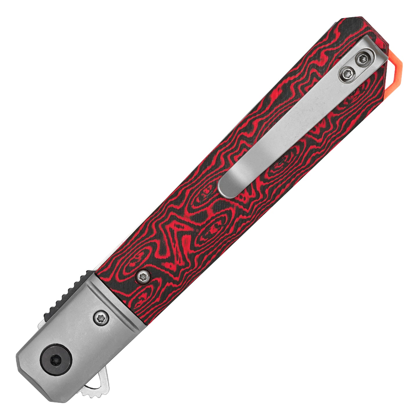 Buckshot Knives - 8.5" D2 Red Ripple G10 | Ball Bearing Pocket Knife