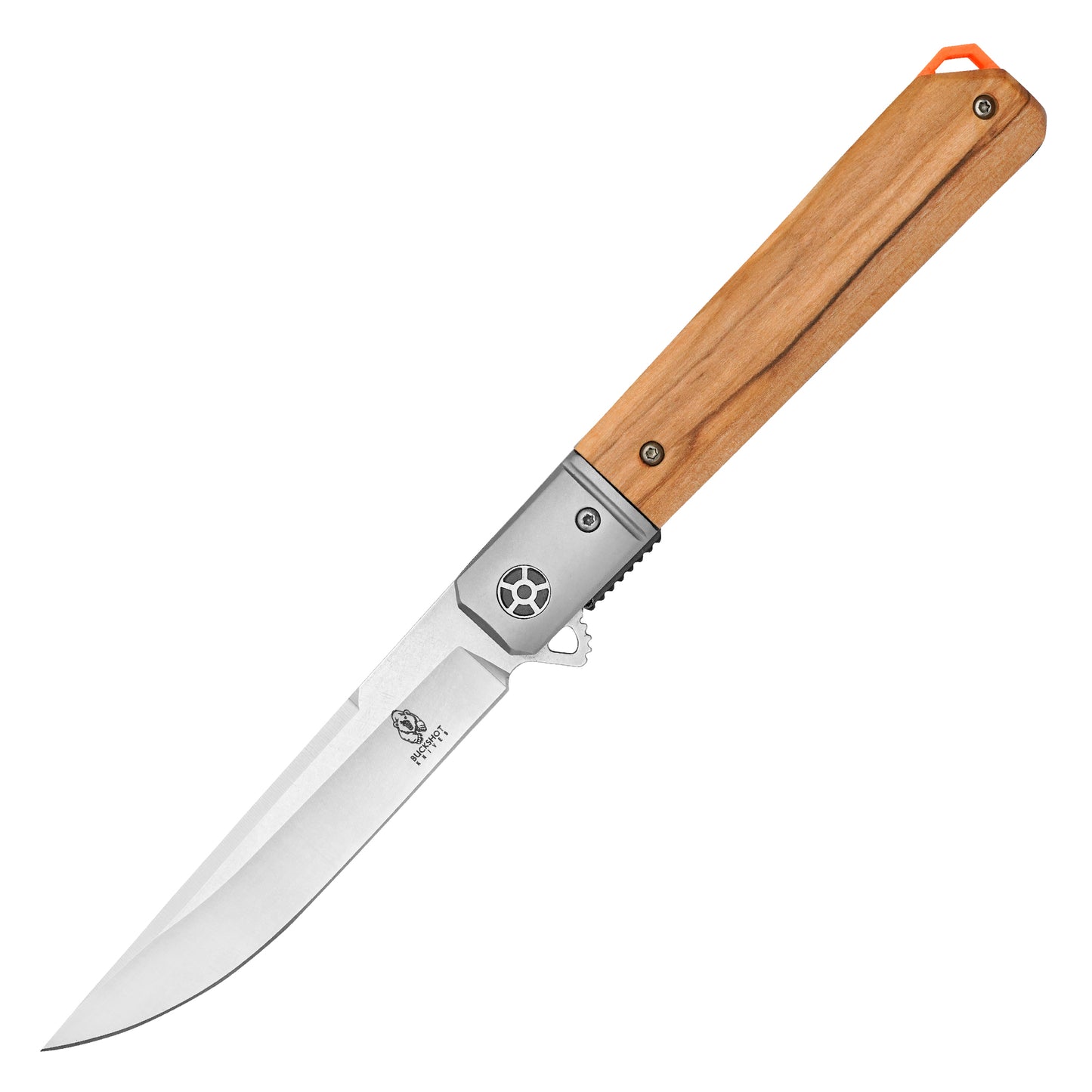 Buckshot Knives - 8.5" D2 Natural Wood | Ball Bearing Pocket Knife