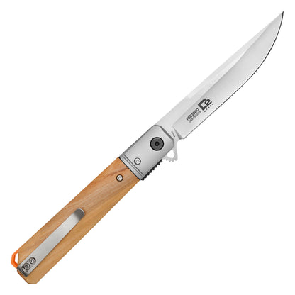 Buckshot Knives - 8.5" D2 Natural Wood | Ball Bearing Pocket Knife