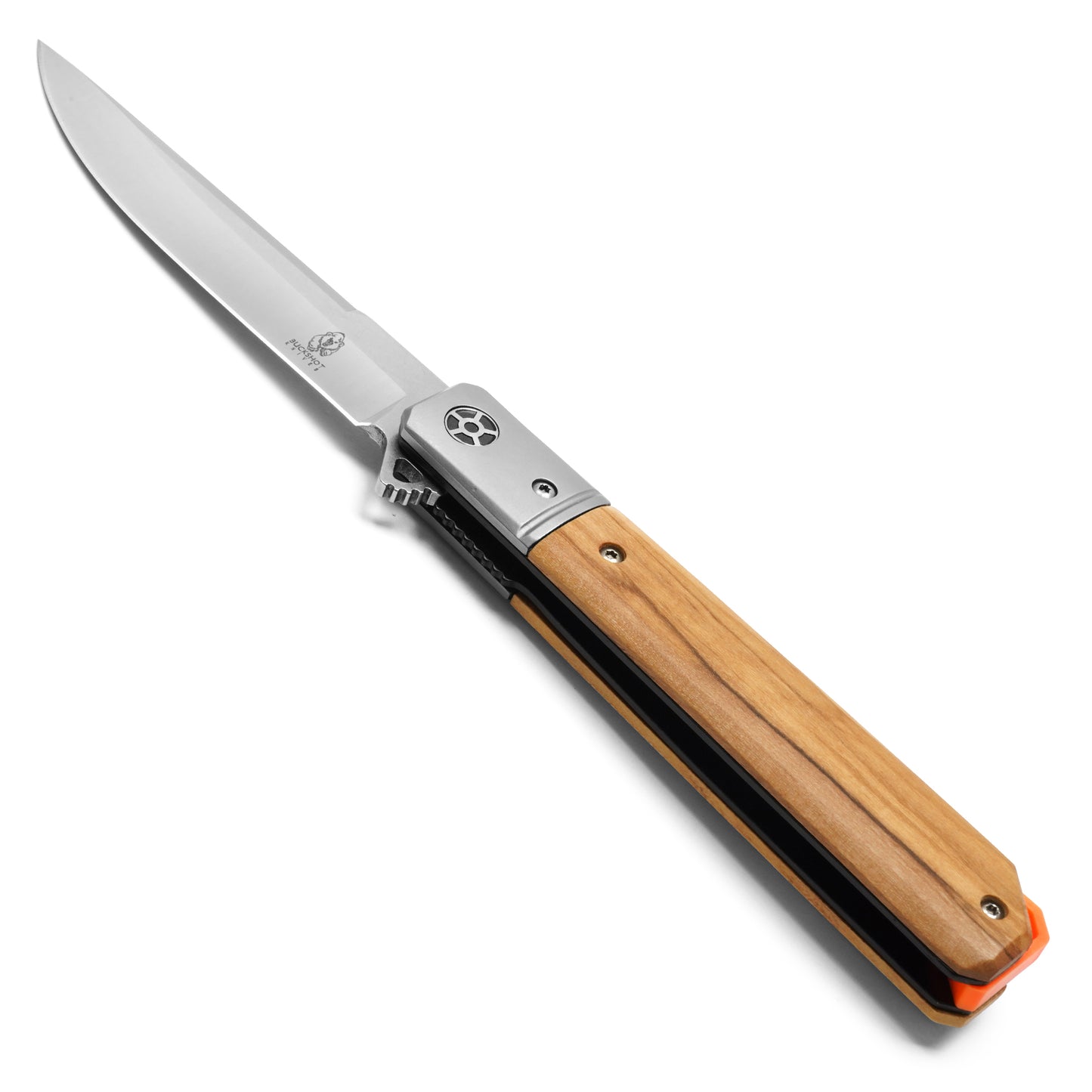 Buckshot Knives - 8.5" D2 Natural Wood | Ball Bearing Pocket Knife