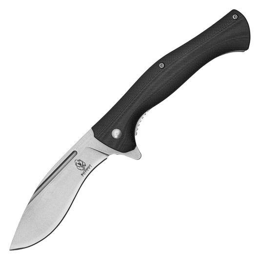 Buckshot Knives - 8.75" Black D2 Kukri Style | Ball Bearing Pocket Knife