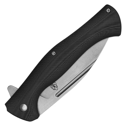 Buckshot Knives - 8.75" Black D2 Kukri Style | Ball Bearing Pocket Knife