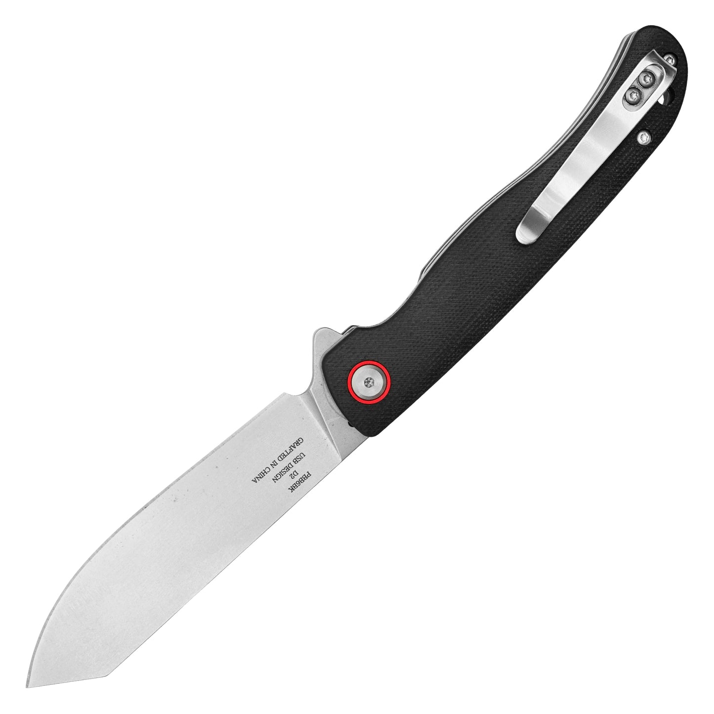 Buckshot Knives - 8.25" Black Textured D2 Steel | Ball Bearing Pocket Knife