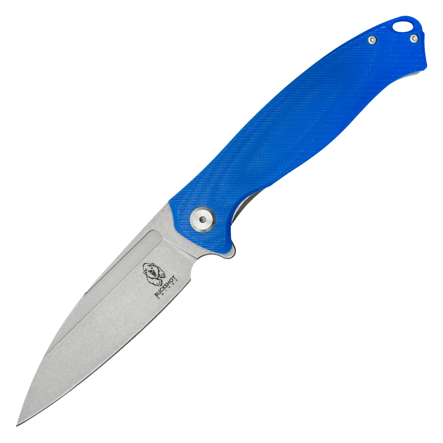 Buckshot Knives - 9" Blue Textured D2 Wharncliffe | Ball Bearing Pocket Knife