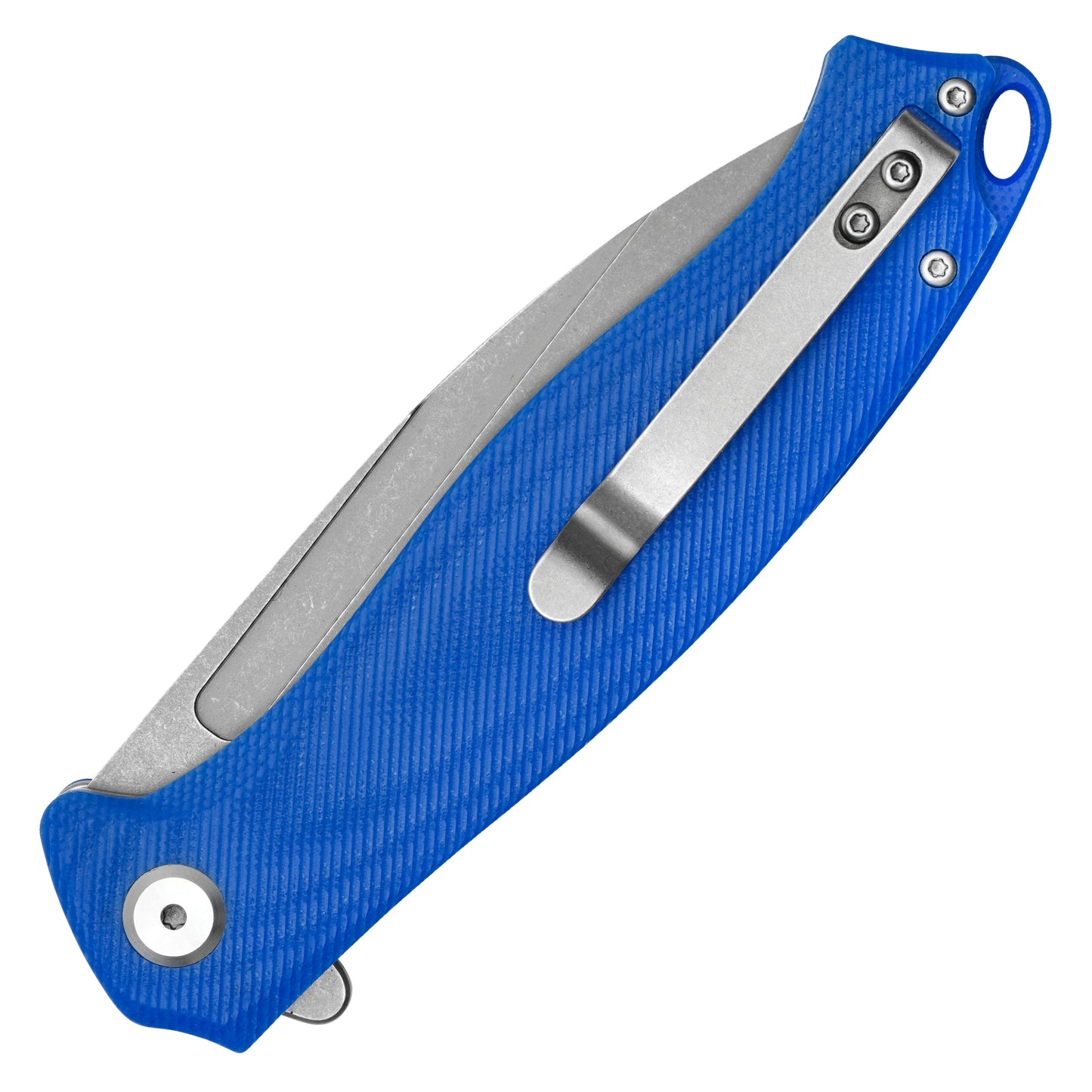 Buckshot Knives - 9" Blue Textured D2 Wharncliffe | Ball Bearing Pocket Knife