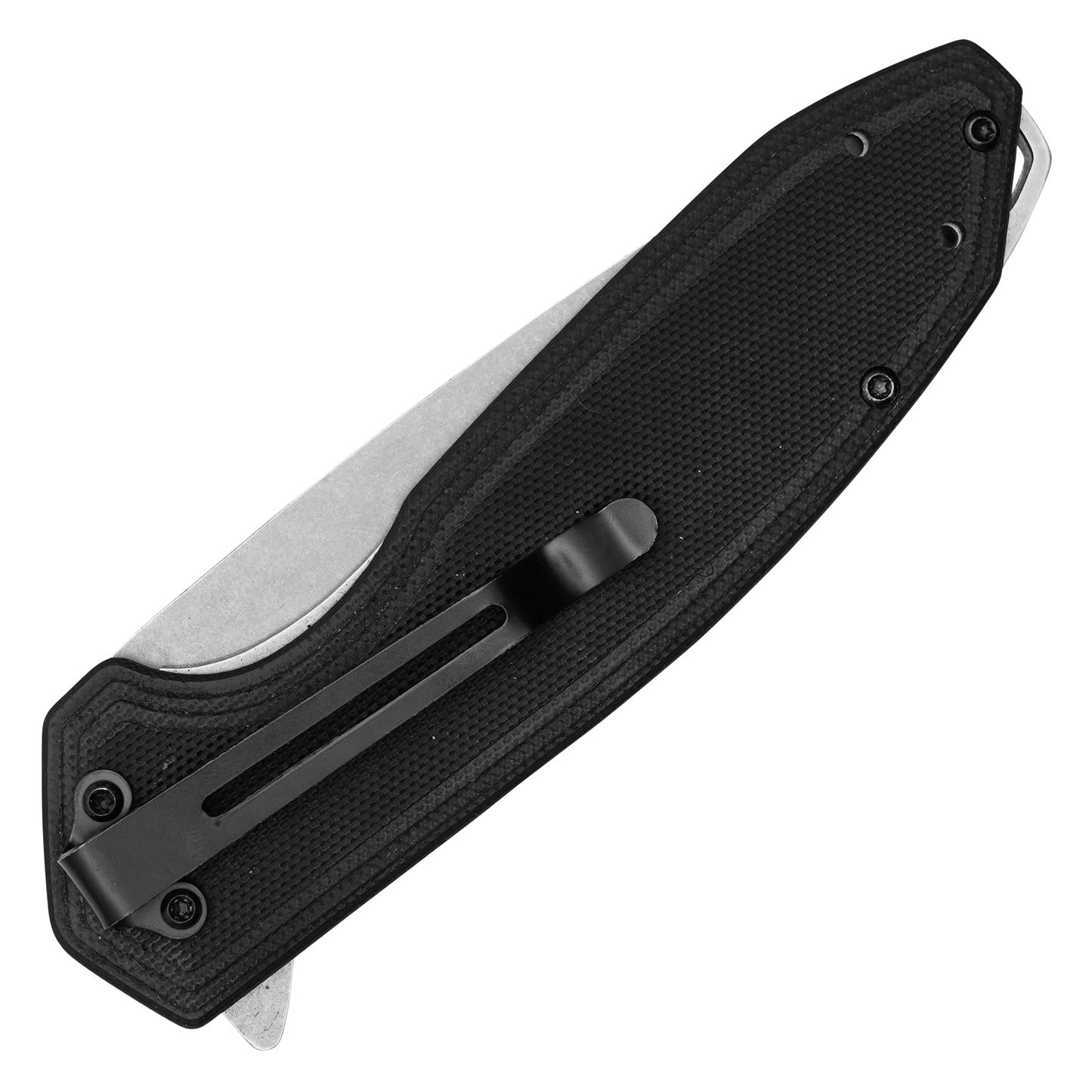 Buckshot Knives - 8.5" Black Stonewashed D2 Steel | Ball Bearing Pocket Knife
