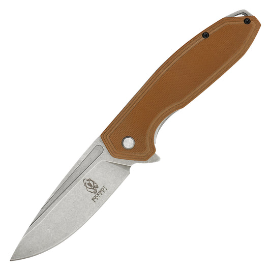 Buckshot Knives - 8.5" Desert Stonewashed D2 Steel | Ball Bearing Pocket Knife