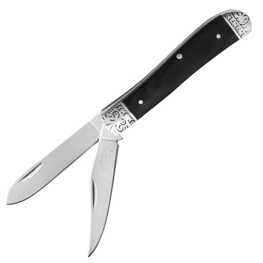 Buckshot 7.5" 2-Blade Black Trapper Pocket Knife