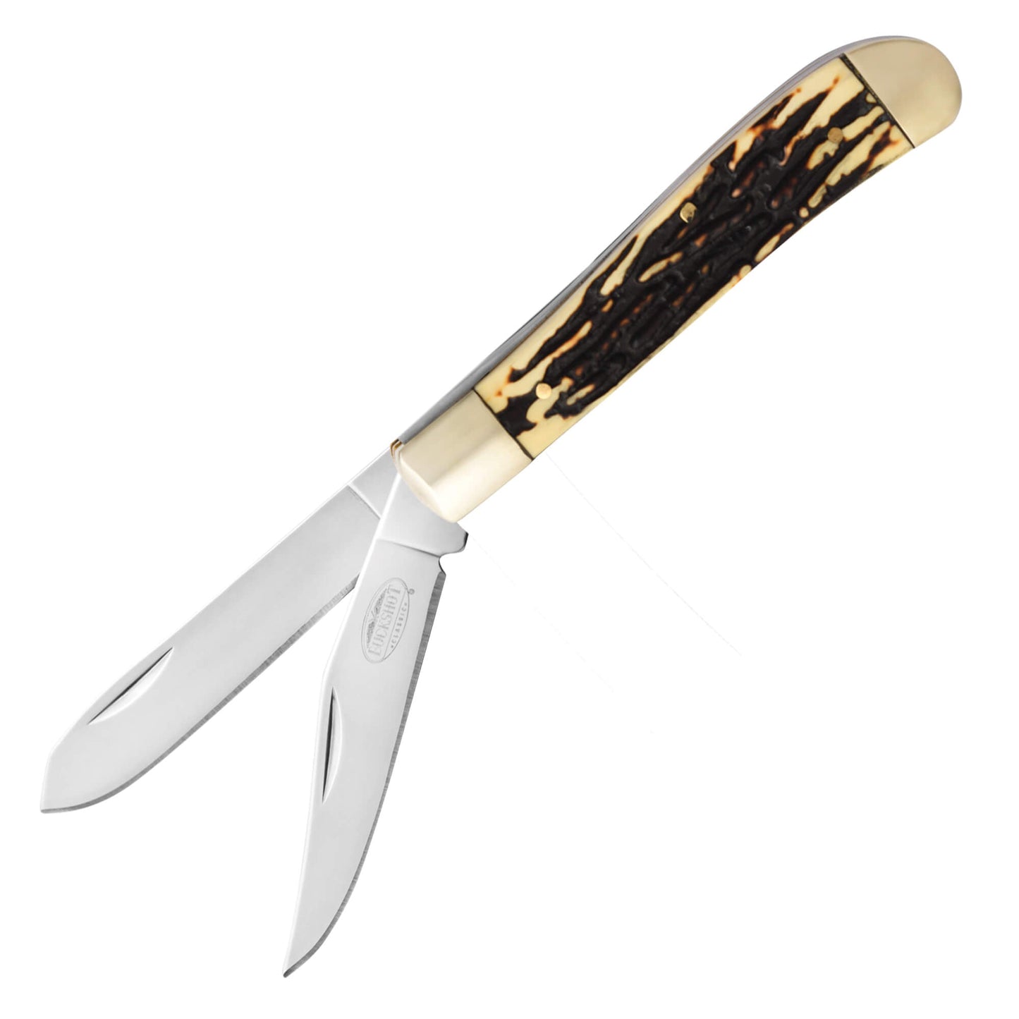 Buckshot 7.5" 2-Blade Stag Trapper Pocket Knife