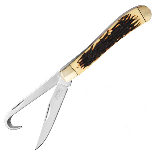 Buckshot 7.5" 2-Blade Stag Trapper Pocket Knife