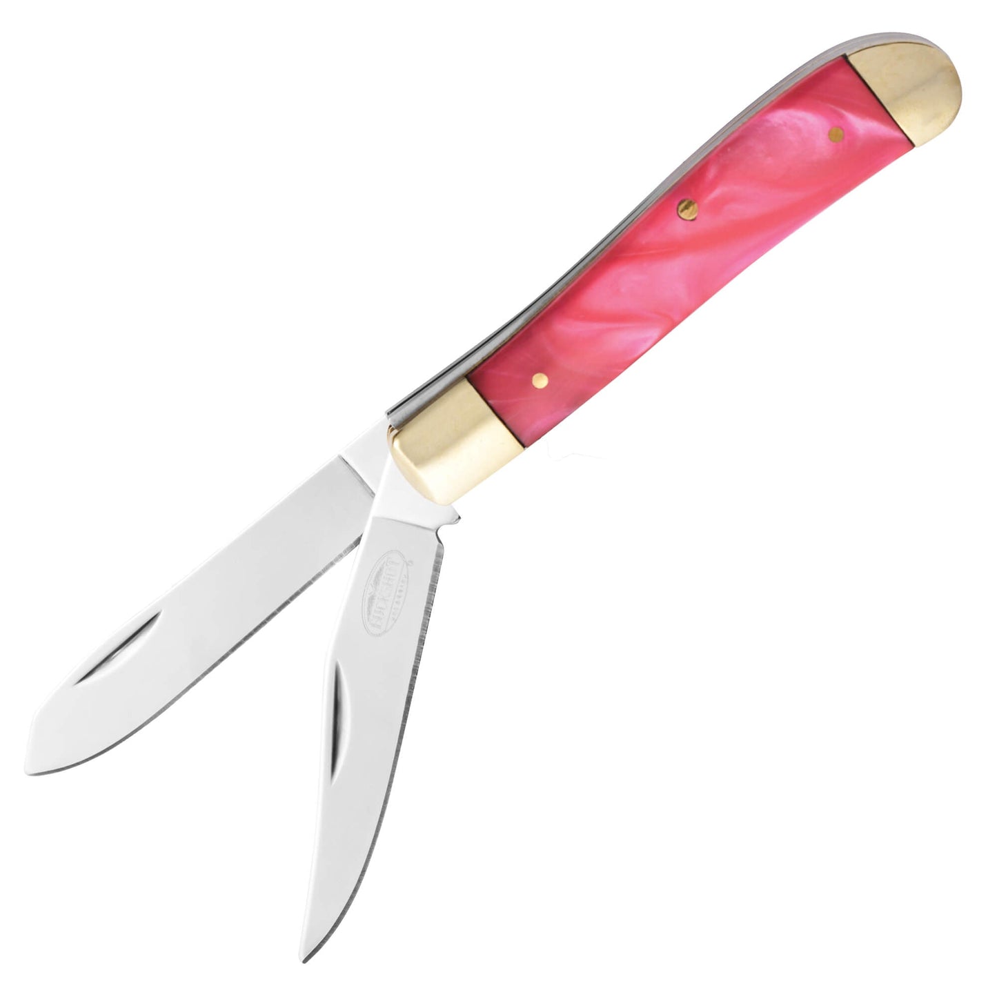 Buckshot 7.5" 2-Blade Marbled Pink Trapper Pocket Knife