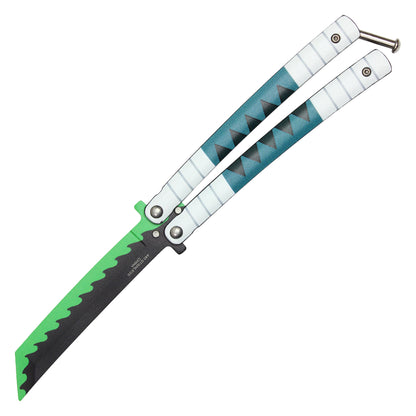 Demon Slayer - 8.75" Sanemi Shinazugawa's Nichirin Katana | Balisong Butterfly Trainer Knife
