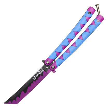 Demon Slayer - 8.75" Mitsuri Kanroji's Nichirin Katana | Balisong Butterfly Trainer Knife