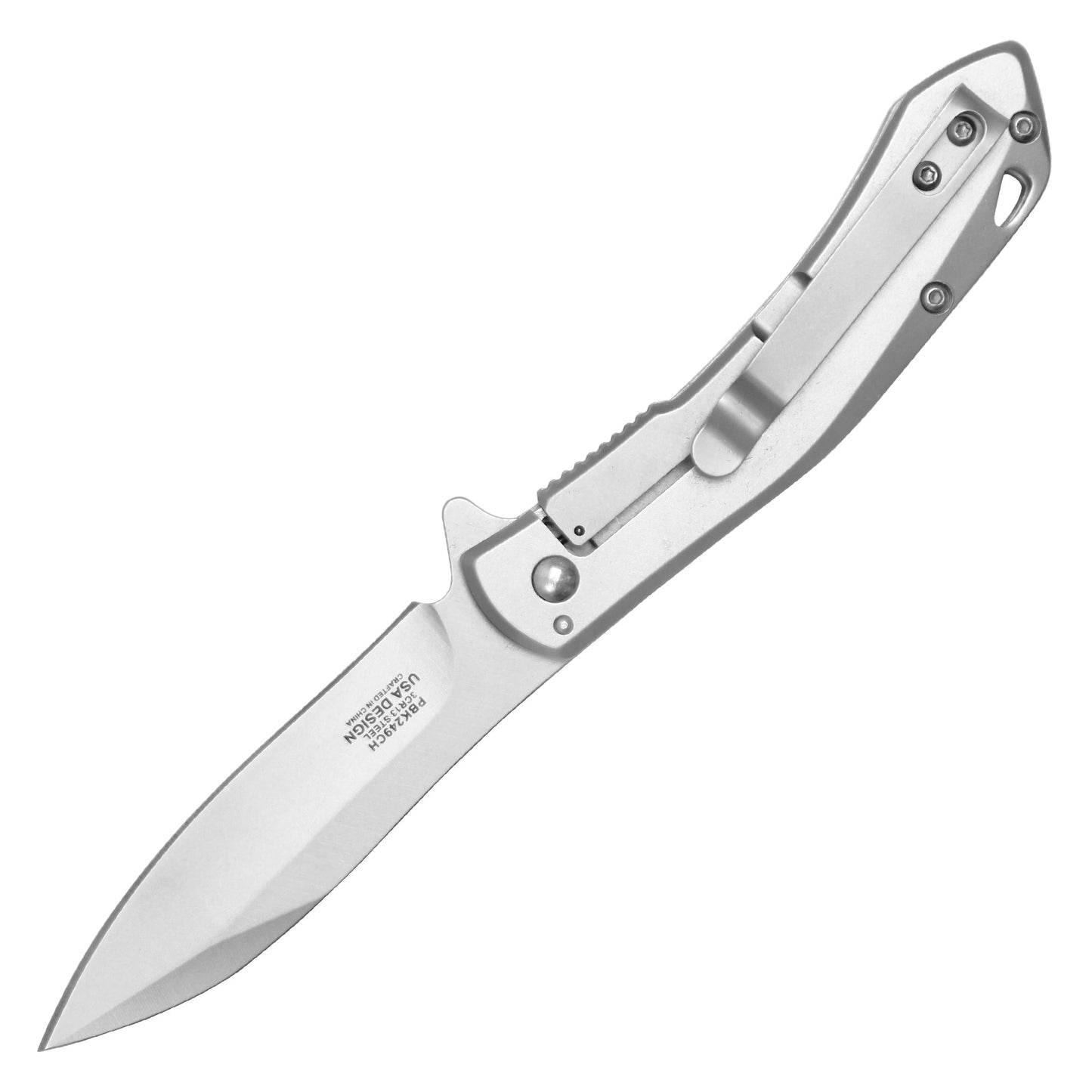 Buckshot - 7.25" Minimalist Silver Pocket Knife