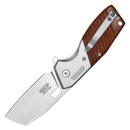 Buckshot - 6.5" Wood 2-Tone Pocket Knife