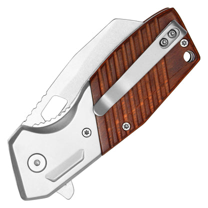 Buckshot - 6.5" Wood 2-Tone Pocket Knife