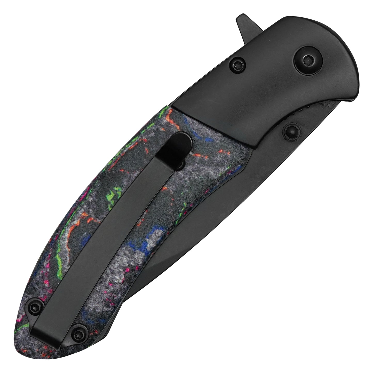 Buckshot Knives - 8” Black Marbled | Folding Pocket Knife