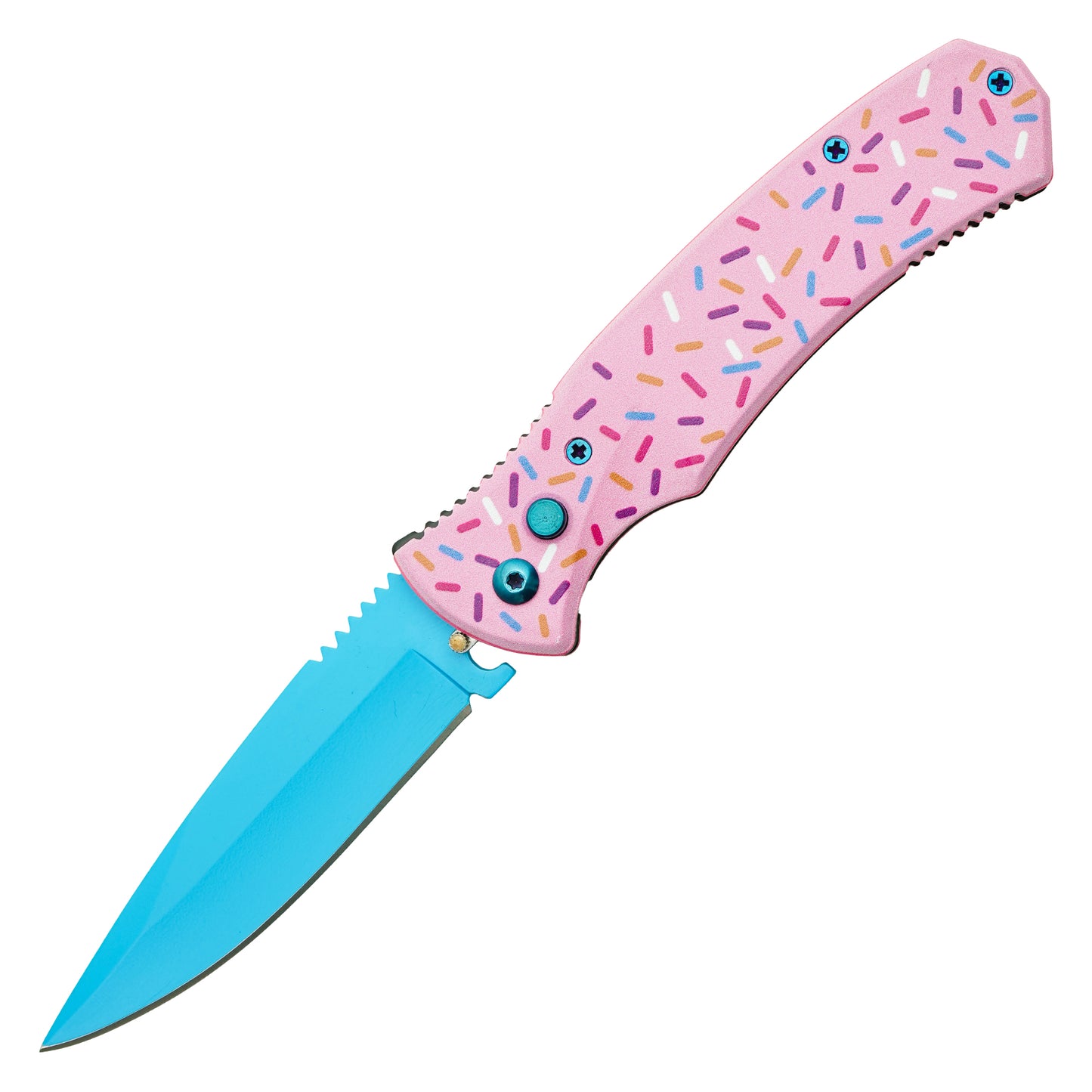 Sweet Treats - 8" Pink Sprinkles | Push Button Pocket Knife