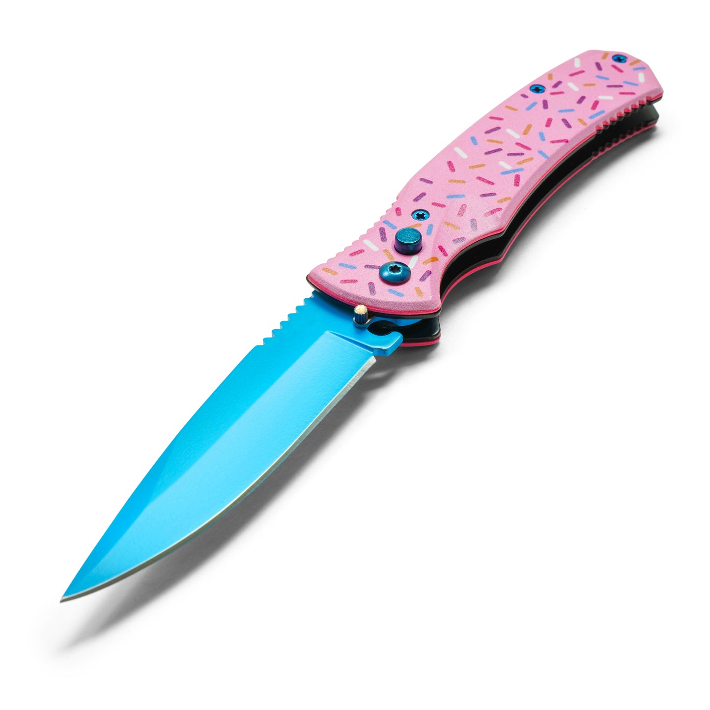 Sweet Treats - 8" Pink Sprinkles | Push Button Pocket Knife