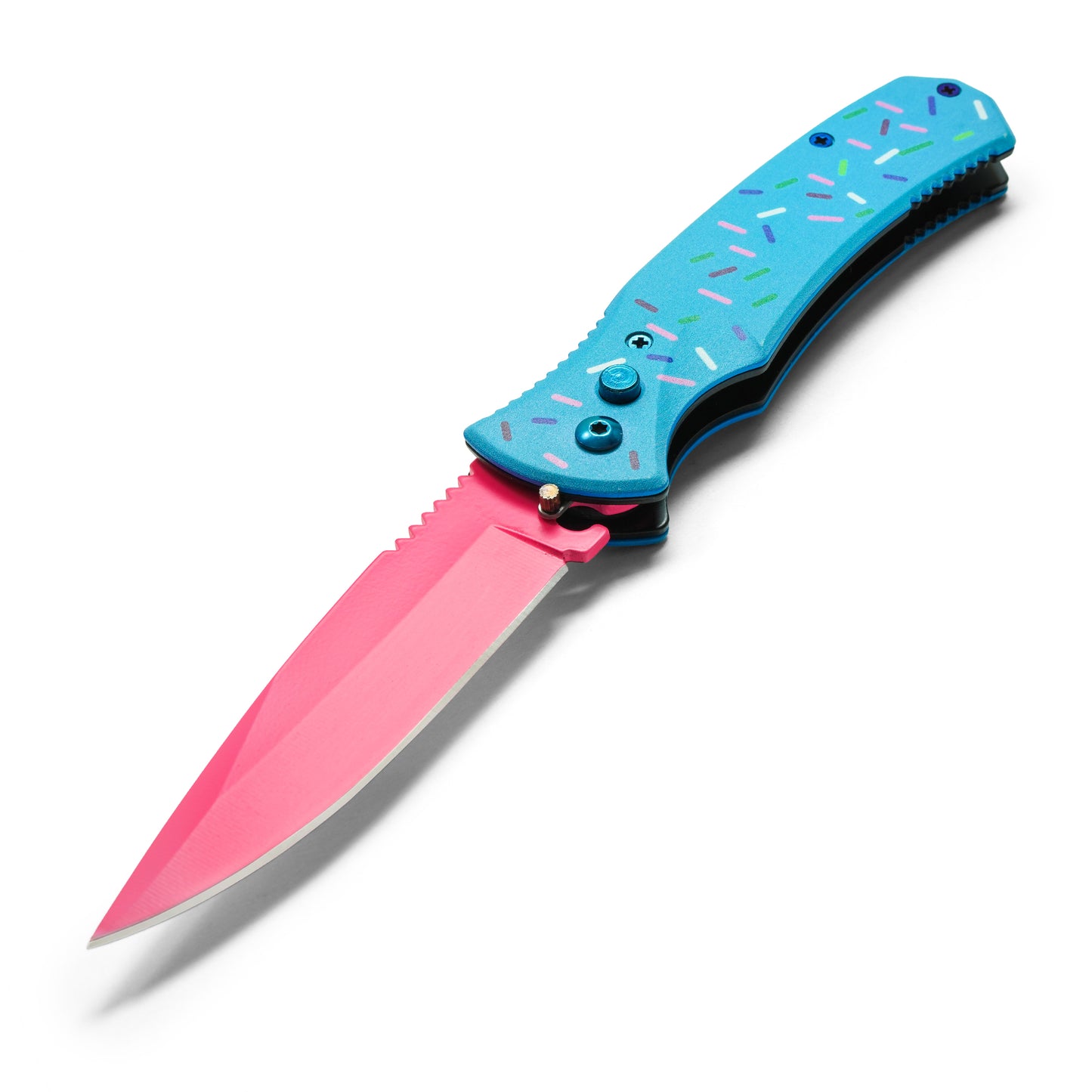 Sweet Treats - 8" Blue Sprinkles | Push Button Pocket Knife