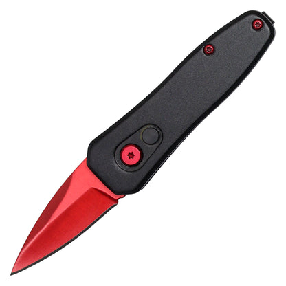 Atomic Knives - 5.25" Micro Red | Push Button Pocket Knife