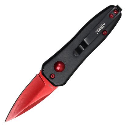 Atomic Knives - 5.25" Micro Red | Push Button Pocket Knife