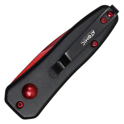 Atomic Knives - 5.25" Micro Red | Push Button Pocket Knife