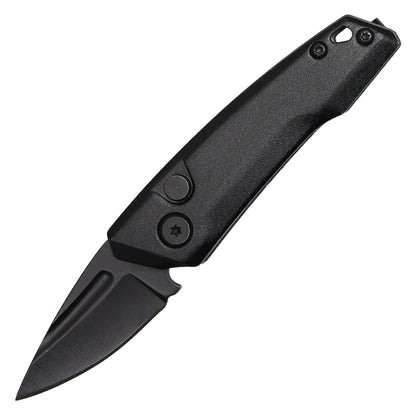 Atomic Knives - 5" Micro Black Drop Point | Push Button Pocket Knife