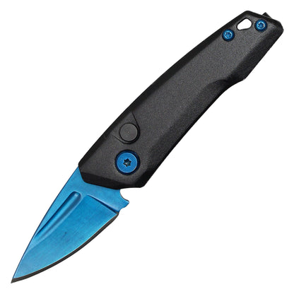 Atomic Knives - 5" Micro Blue Drop Point | Push Button Pocket Knife