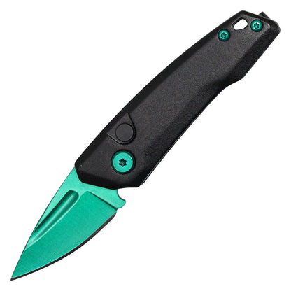 Atomic Knives - 5" Micro Green Drop Point | Push Button Pocket Knife