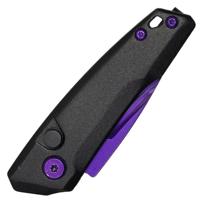 Atomic Knives - 5" Micro Purple Drop Point | Push Button Pocket Knife