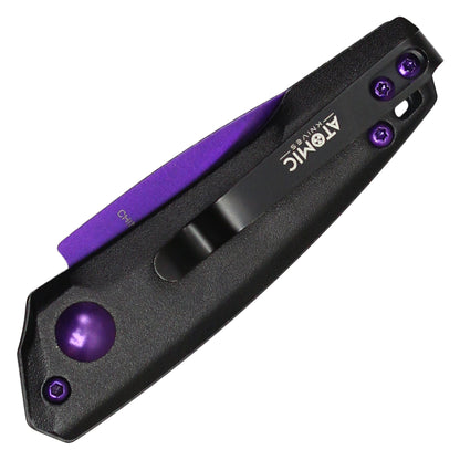 Atomic Knives - 5" Micro Purple Drop Point | Push Button Pocket Knife