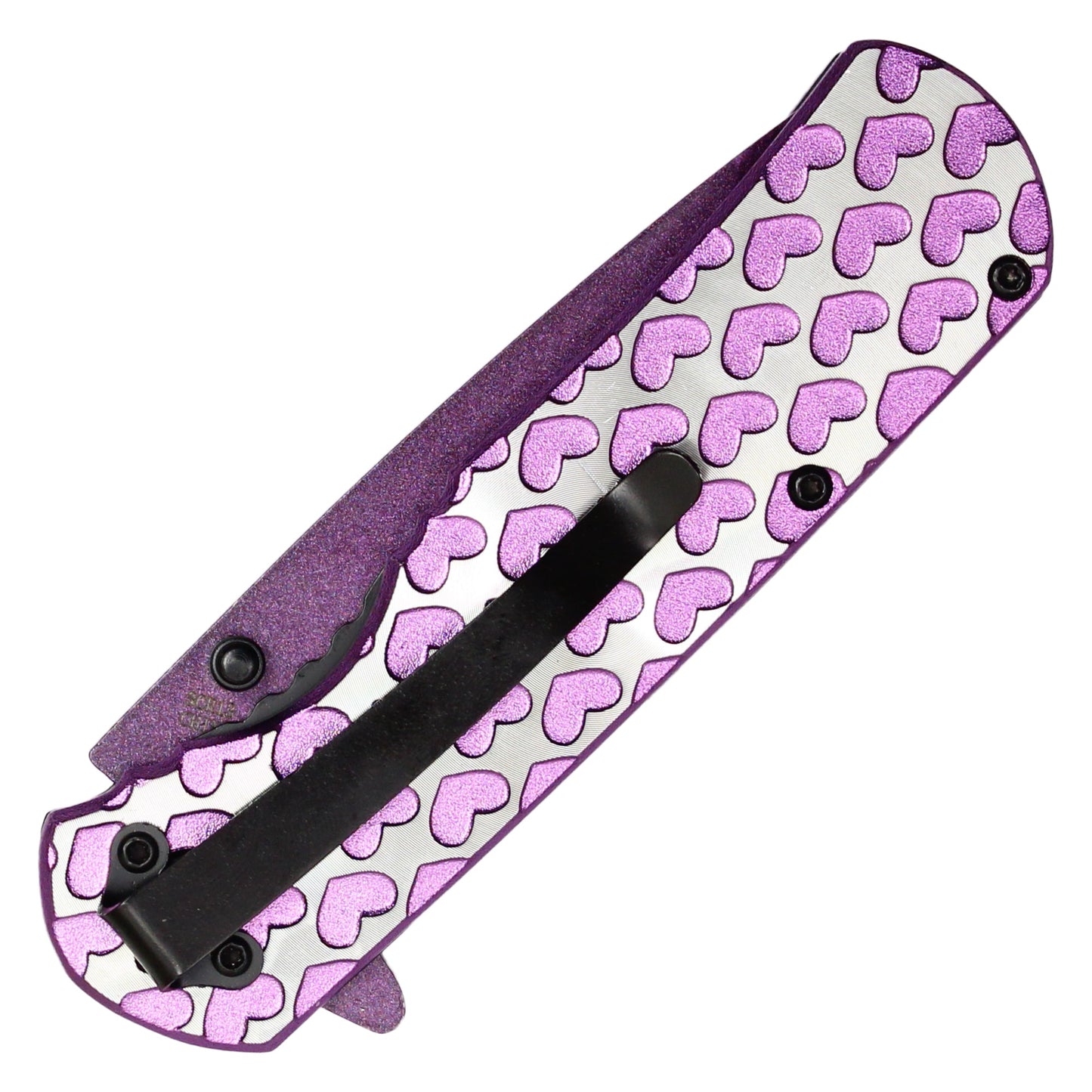 7.75" Purple Hearts Pocket Knife