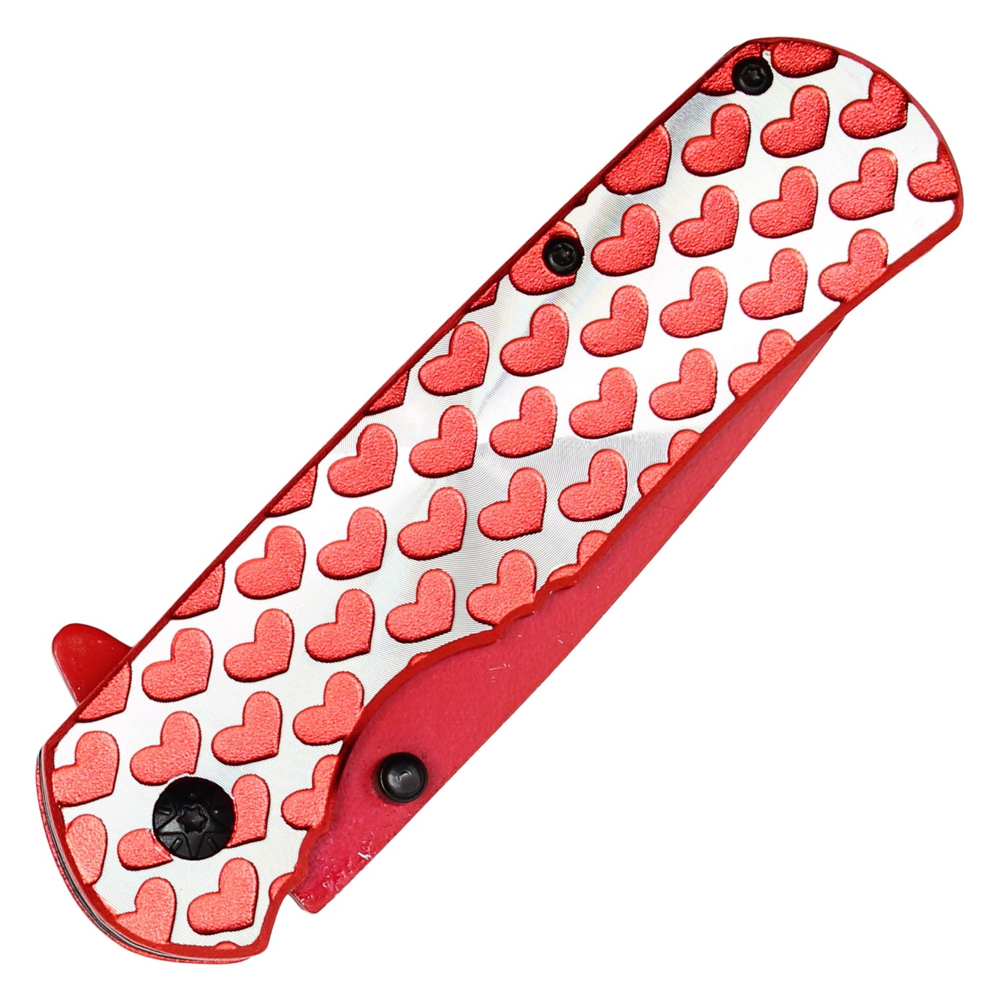 7.75" Red Hearts Pocket Knife