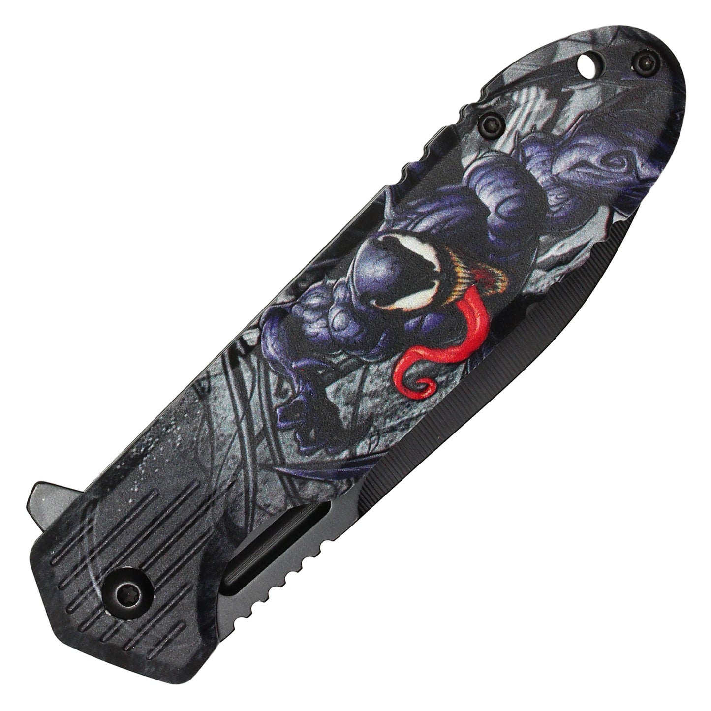 8" Black Venom Print | Spring Assisted Pocket Knife